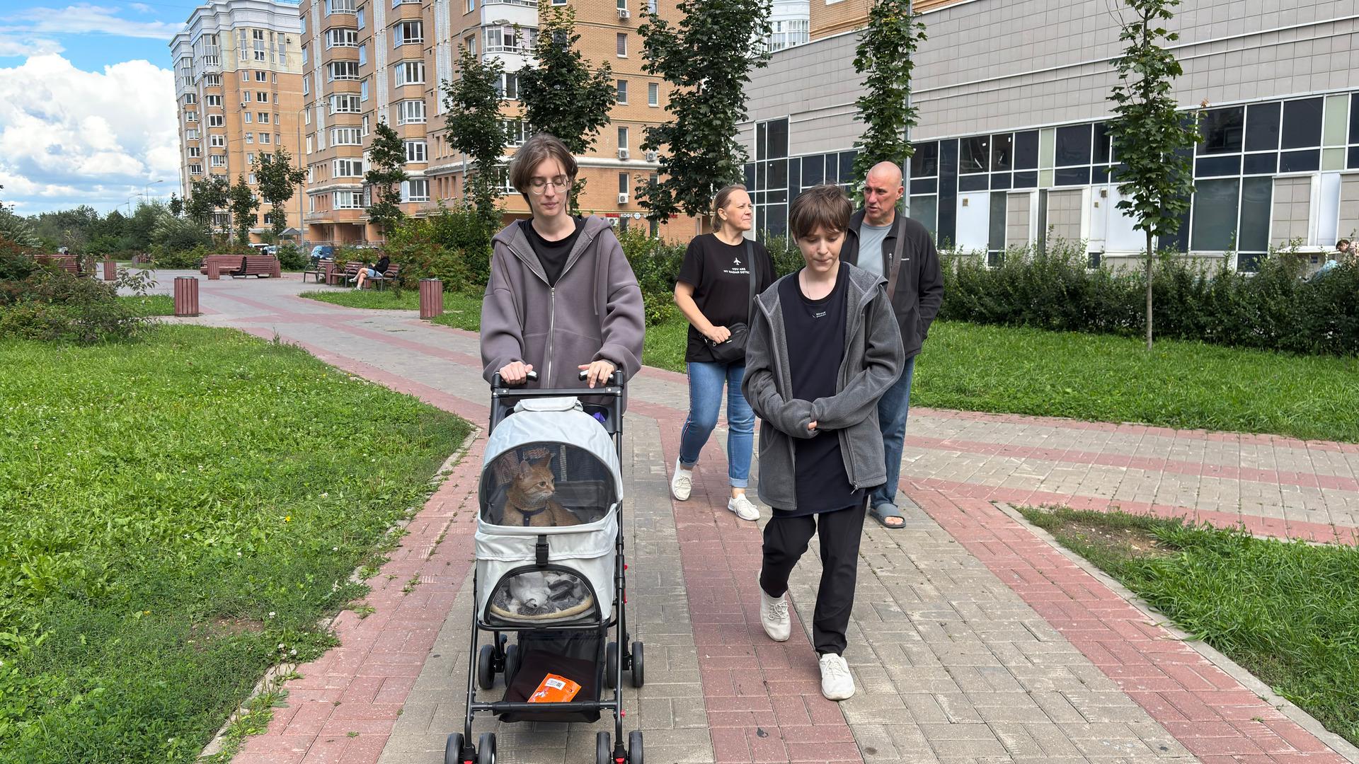 Первый день в новом районе. Прогулка всем семейством и с кошкой Василисой.